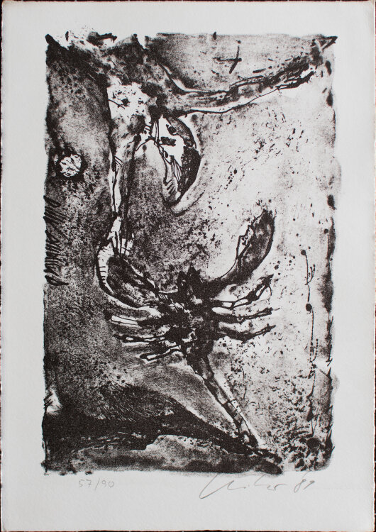 Günther Uecker - Skorpion, Sternzeichen - 1989 - Lithografie