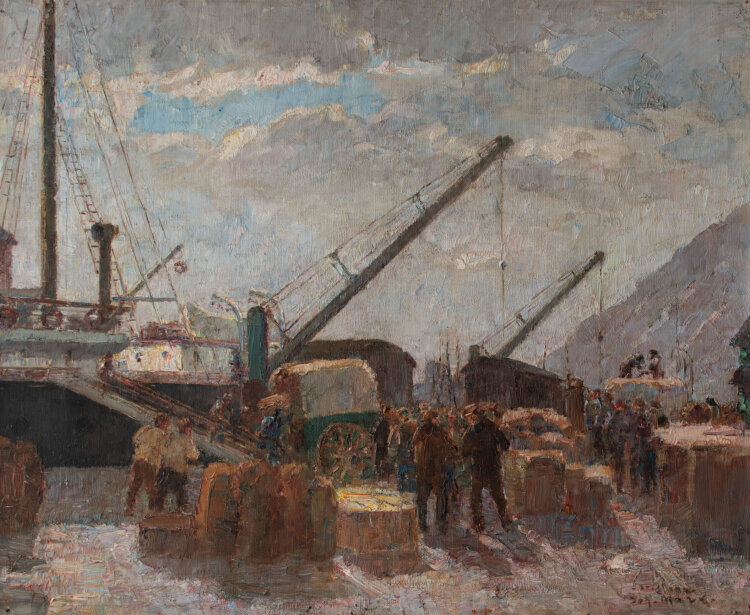 Johannes Marx - Hafenszene - um 1900 - Öl auf Leinwand