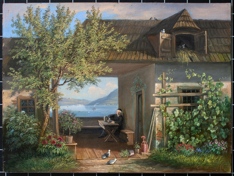 Raimund Mössmer - Bildnis eines Pfarrers - 1862 - Öl auf Malpappe