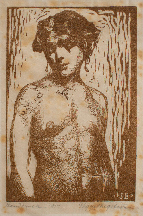 unbekannt - Weiblicher Akt - 1914 - Farbholzschnitt