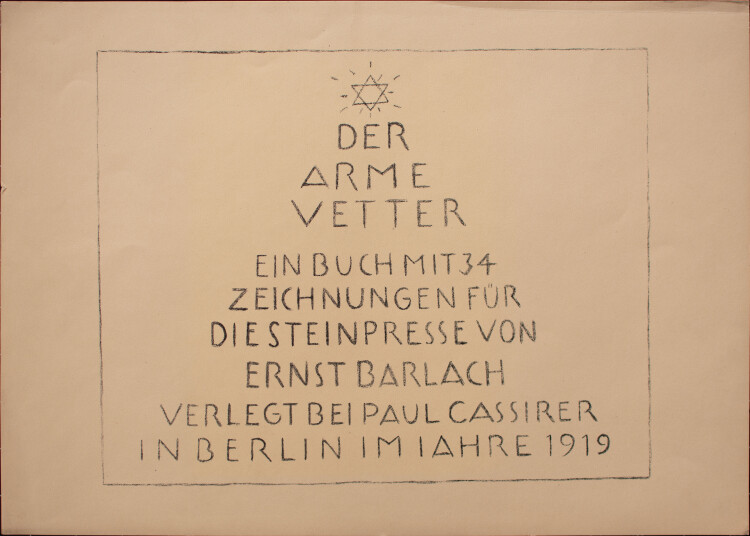 Ernst Barlach - Der Arme Vetter - 1919 - Lithografie
