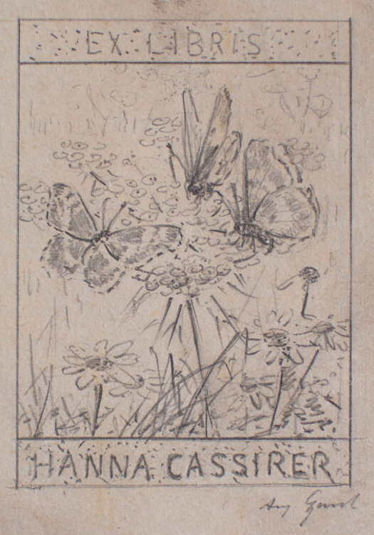 August Gaul - Ex Libris, Hanna Cassirer - um 1920 - Bleistift Zeichnung