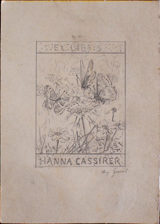 August Gaul - Ex Libris, Hanna Cassirer - um 1920 - Bleistift Zeichnung