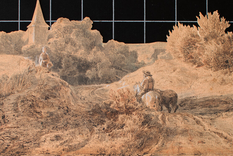 Hermann Kauffmann - Landschaft mit Reiter - 1842 - Aquarell