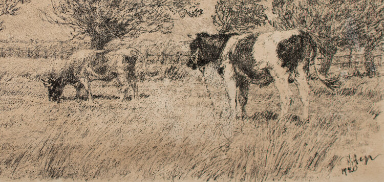 Josef Steib - Kühe auf der Weide - 1920 - Lithografie