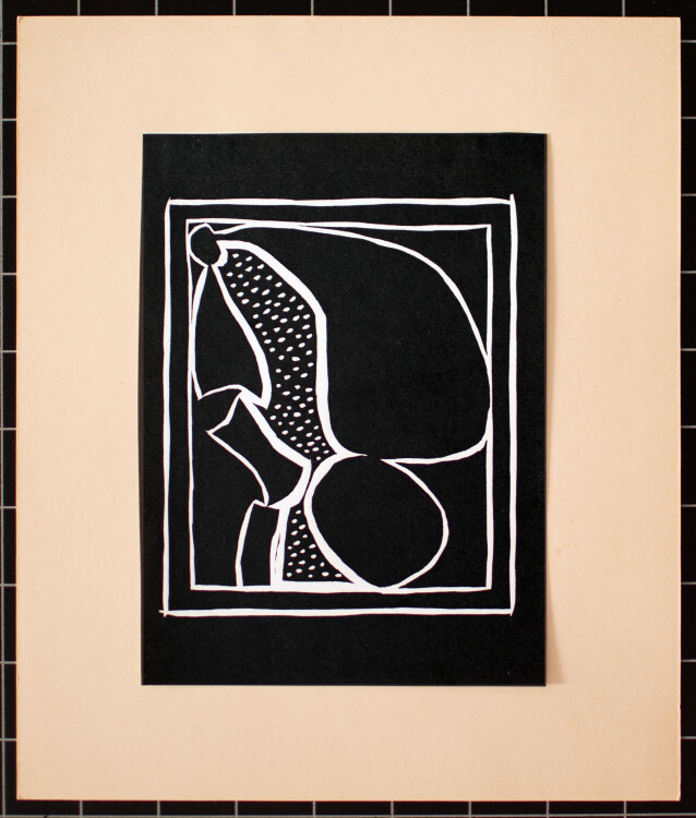 Paul Herrmann - Form auf schwarzem Grund - 1970 - Linolschnitt