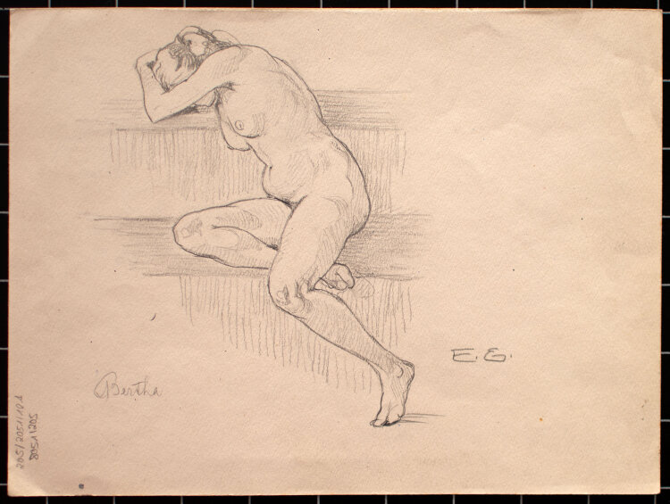 Monogrammist E.G. - Frauenakt, Bertha - 1924 - Zeichnung