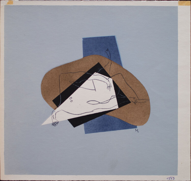 Henri Laurens - Entwurf Umschlagbild Cahiers dArt XXIXe Octobre 1954 - 1954 - handkolorierte Pochoirdruck, Zeichnung