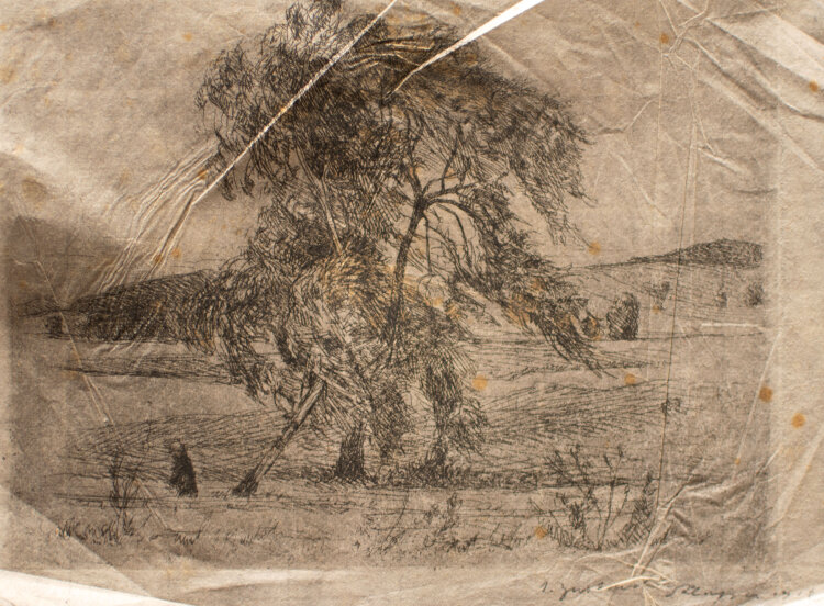 Karl Klapper - Baum in einer Landschaft - 1912 - Radierung
