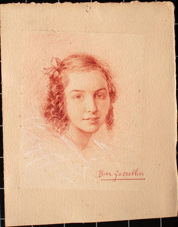 B. Gossellin - Frauenbildniss - Anfang 1900 - Farbstift Zeichnung