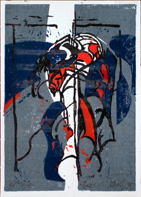 Antoni Xaus Compte - Bea - 1995 - Bemalte Lithografie