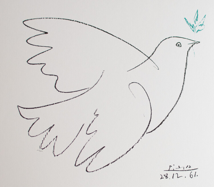 Pablo Picasso - Friedenstaube mit Olivenzweig - 1961 - Farblithografi,  480,00 €