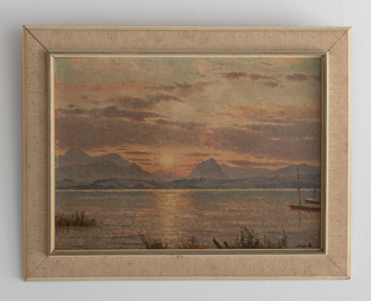 Rudolf Conrad Erich Allwardt - Sonnenuntergang über dem See - o.J. - Öl