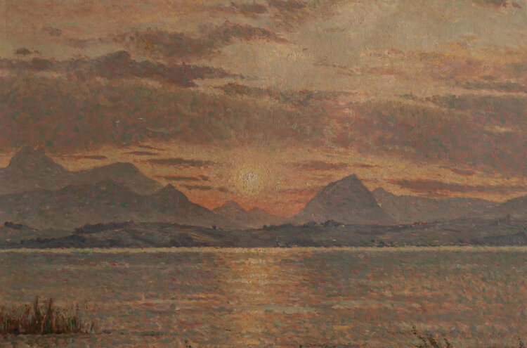Rudolf Conrad Erich Allwardt - Sonnenuntergang über dem See - o.J. - Öl