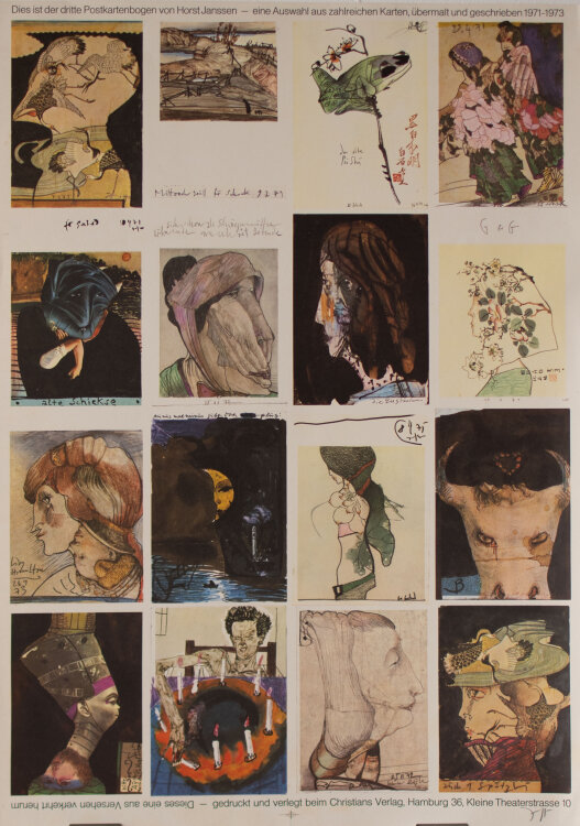 Horst Janssen - Der dritte Postkartenbogen - 1971-1973 -...