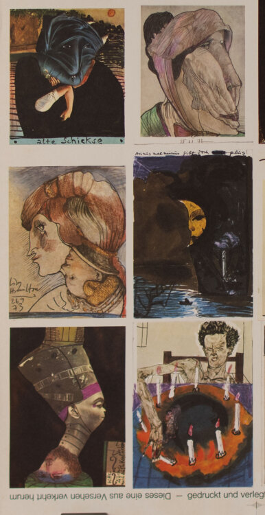 Horst Janssen - Der dritte Postkartenbogen - 1971-1973 - Offsetdruck