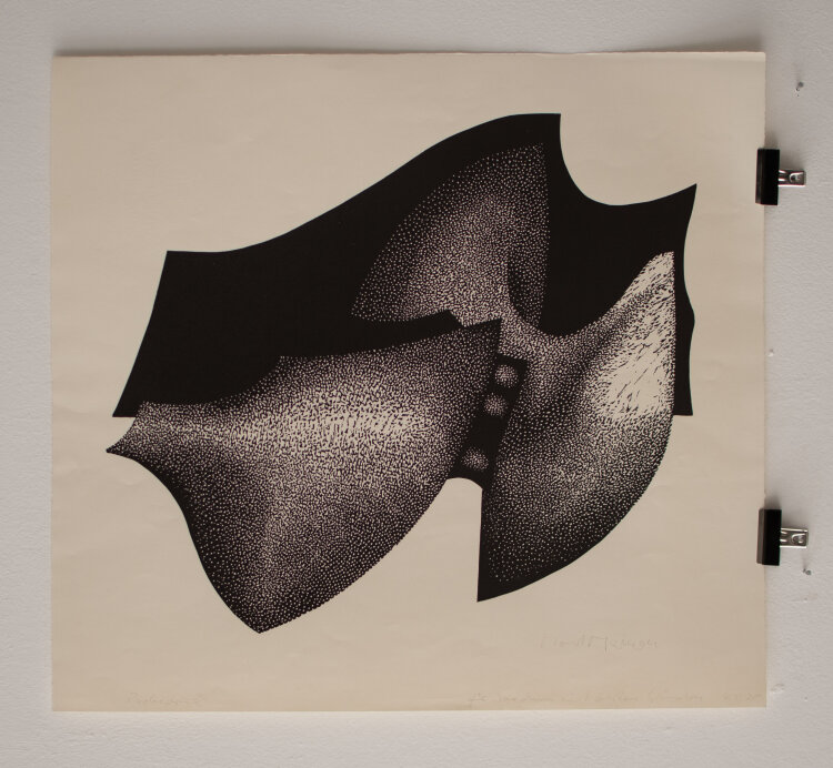 Horst Heinen - Abstrakte Form - 1975 - Linolschnitt
