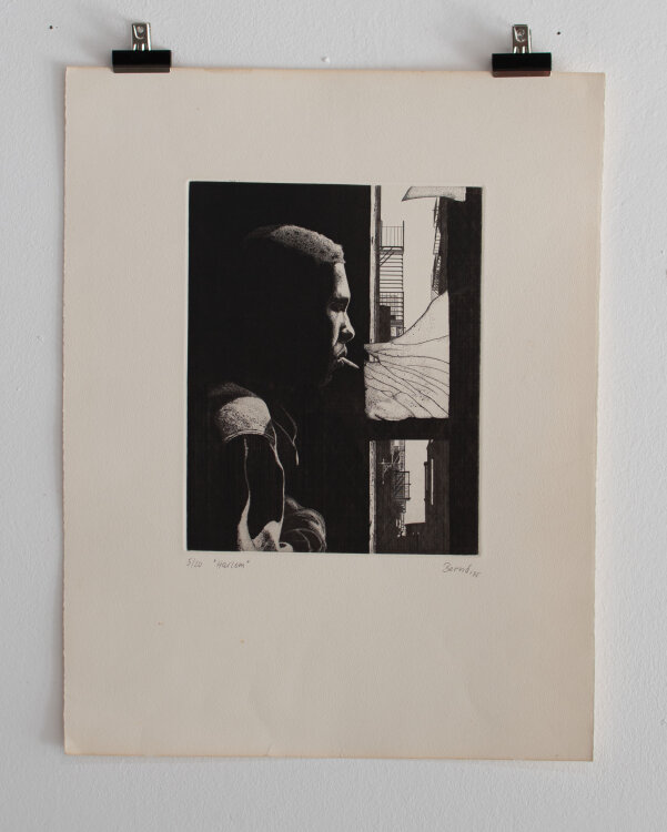 Signiert Bernd - Illustration zu James Baldwin, Harlem - 1975 - Radierung