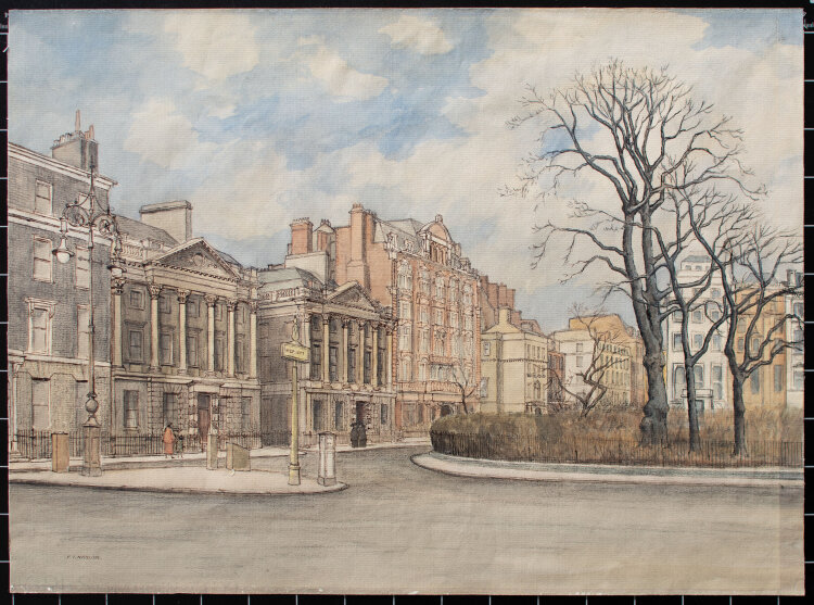 Francis Ives Naylor - Grosvenor Square London - 1958 - Aquarell