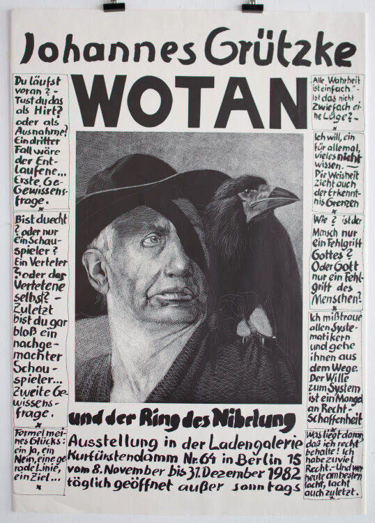 Johannes Grützke - Ausstellungsplakat Ladengalerie Kurfürstendamm Berlin - 1982 - Druckgrafik