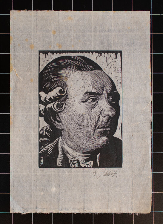 Fritz Zalisz - Porträt eines Musikers - o.J. - Linolschnitt