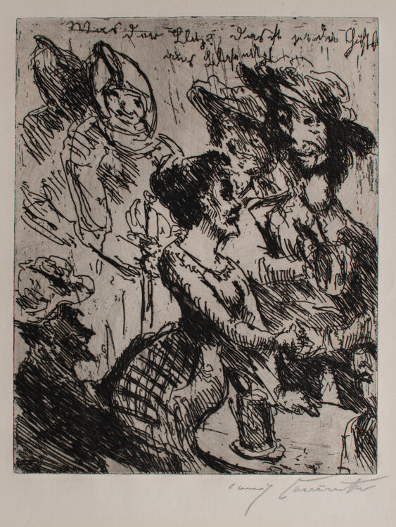 Lovis Corinth - Was der Blitz! Das ist ja Gustel aus Blasewitz! - 1922 - Kaltnadelradierung