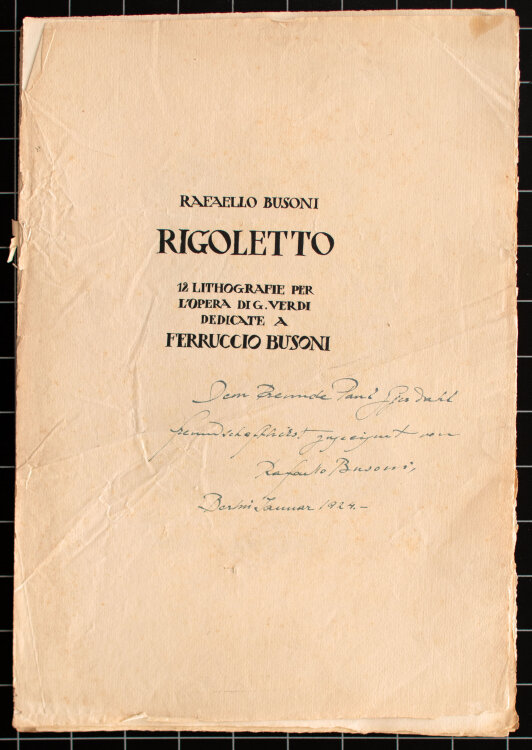 Rafaello Busoni - Rigoletto - 1924 - Lithografie Mappe