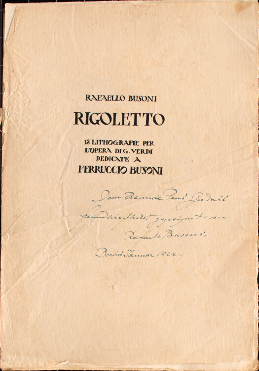 Rafaello Busoni - Rigoletto - 1924 - Lithografie Mappe