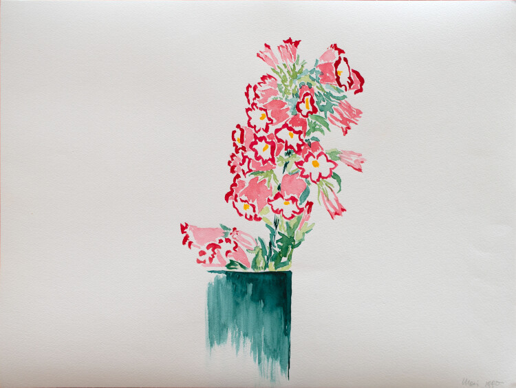 unbekannt - Blume in Vase - 1990 - Aquarell