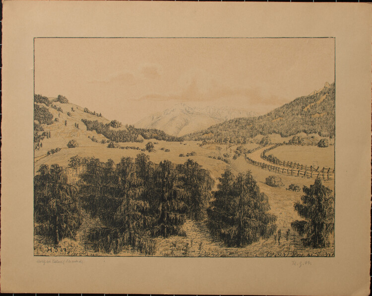 unbekannt - Toblach, Pustertal, Sudtiroler Landschaft - 1907 - Lithografie