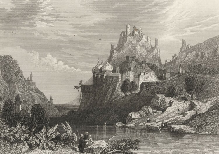 G. Martini - Ruinen von Attaia - 1847 - Stahlstich