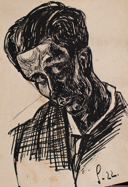 Gerhard Schulte-Dahling - Selbstporträt - 1922 - Tusche