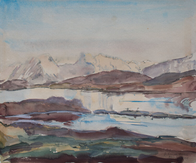 Gerhard Schulte-Dahling - Landschaft Norwegen am Sulafjord - 1944 - Aquarell