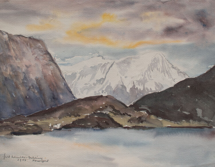 Gerhard Schulte-Dahling - Landschaft Norwegen - 1944 - Aquarell