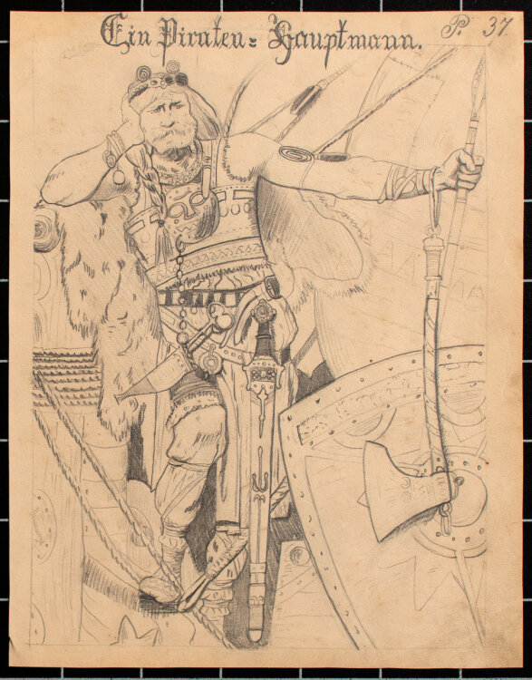 unbekannt - Ein Piraten Hauptmann - o.J. - Zeichnung