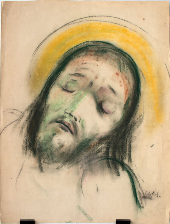 unbekannt - Jesus mit Heiligenschein - o.J. - Pastell