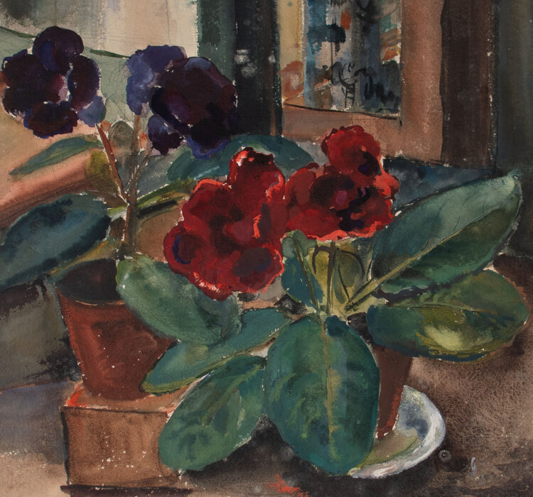 Gerhard Schulte-Dahling - Topfblumen im Interieur - 1933 - Aquarell