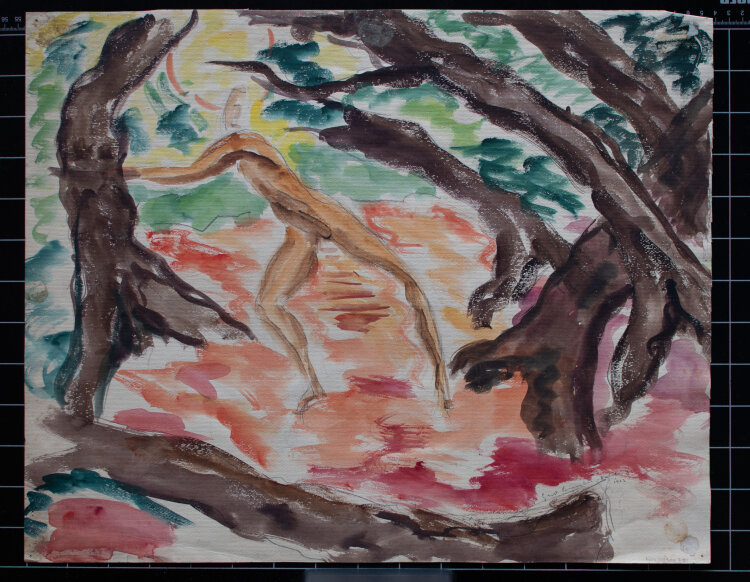 Gerhard Schulte-Dahling - Stillleben mit Topfpflanzen - 1924 - Aquarell