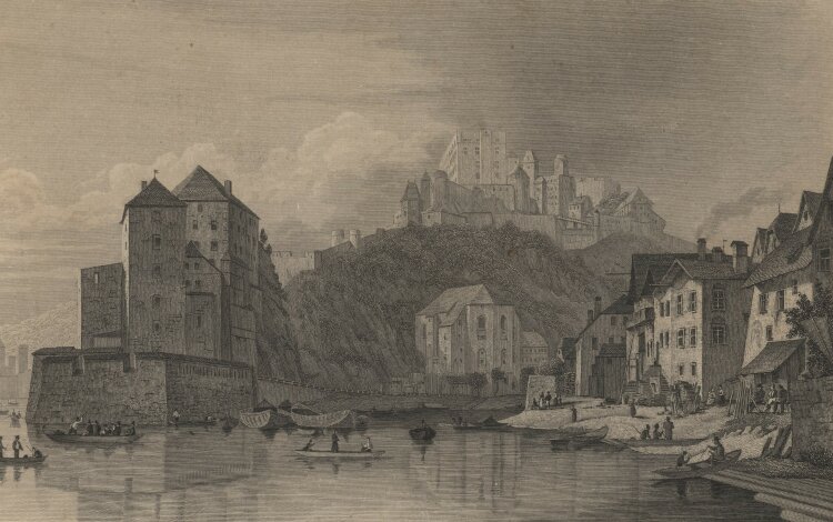 Johann Poppel - Ansicht von Passau - 1837 - Stahlstich