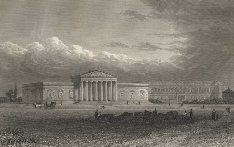 G. A. Müller - Pinakothek in München - 1837 - Stahlstich