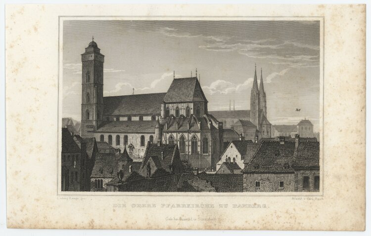 Carl Rauch - Pfarrkirche in Bamberg - 1837 - Stahlstich