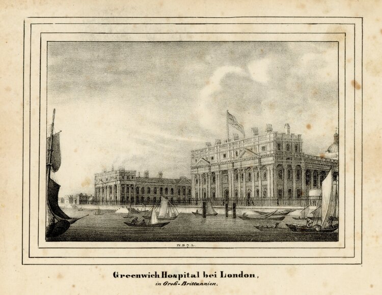 unbekannt - Greenwich Hospital bei London - o.J. - Lithografie