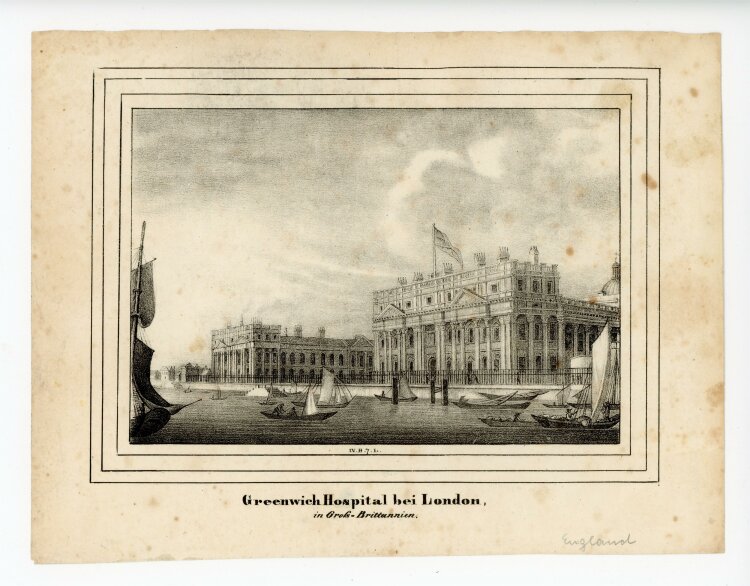 unbekannt - Greenwich Hospital bei London - o.J. - Lithografie