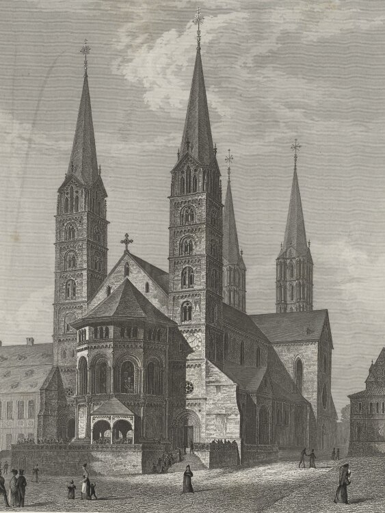 Emil Höfer - Bamberger Dom - 1837 - Stahlstich