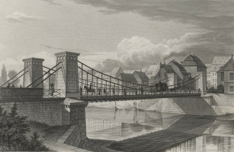 Johann Poppel - Ludwigsbrücke - 1837 - Stahlstich