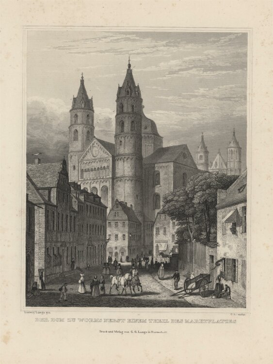 C.L. - Wormser Dom - 1837 - Stahlstich