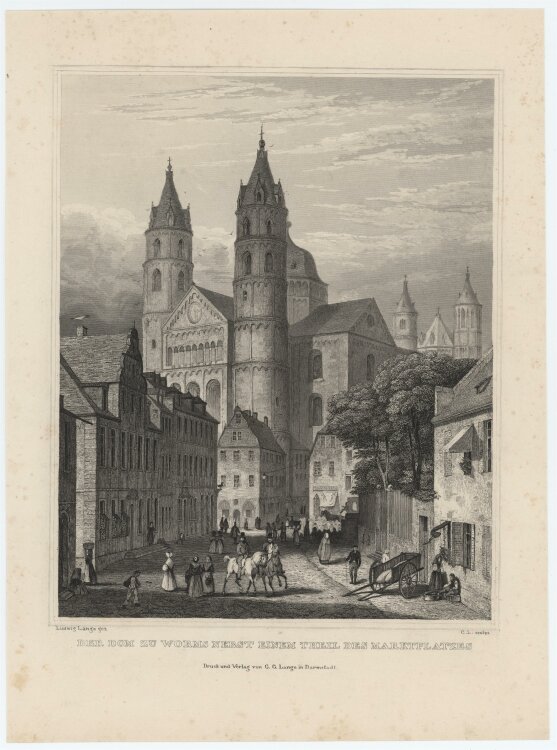 C.L. - Wormser Dom - 1837 - Stahlstich