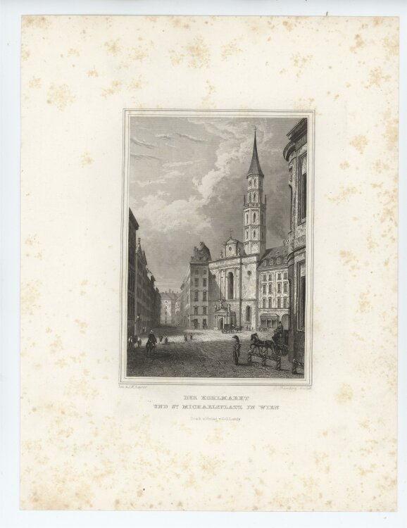 L. Thümling - Kohlmarkt Wien - 1837 - Stahlstich