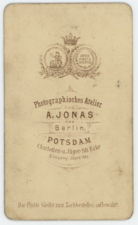 A. Jonas - Porträt Dame Jonas Potsdam - o.J. - Albuminabzug
