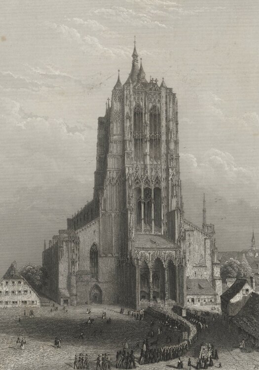 F. Abrasch - Münster zu Ulm - 1837 - Stahlstich